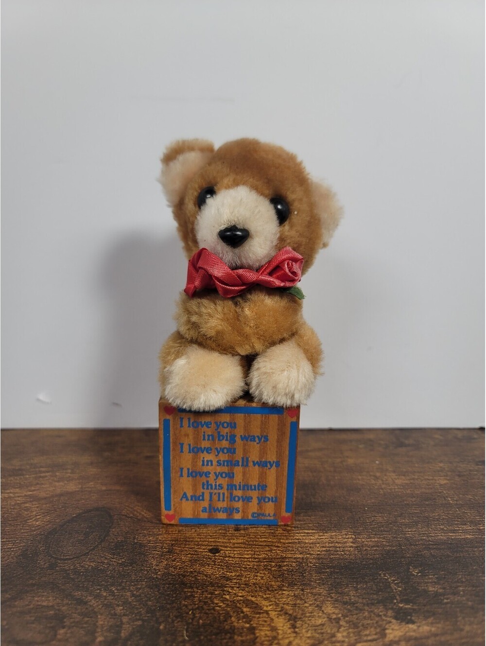 Bear on a Block by Paula Rose & Message I Love You Always Vintage 1985